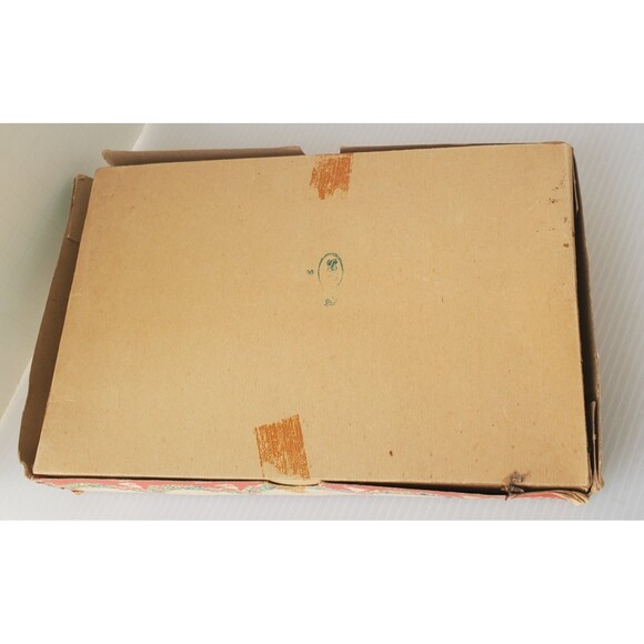 BOX ONLY VTG Christmas Ornament Empty USA 50s Cardboard Ephemera Santa Tree Lot - Picture 11 of 14